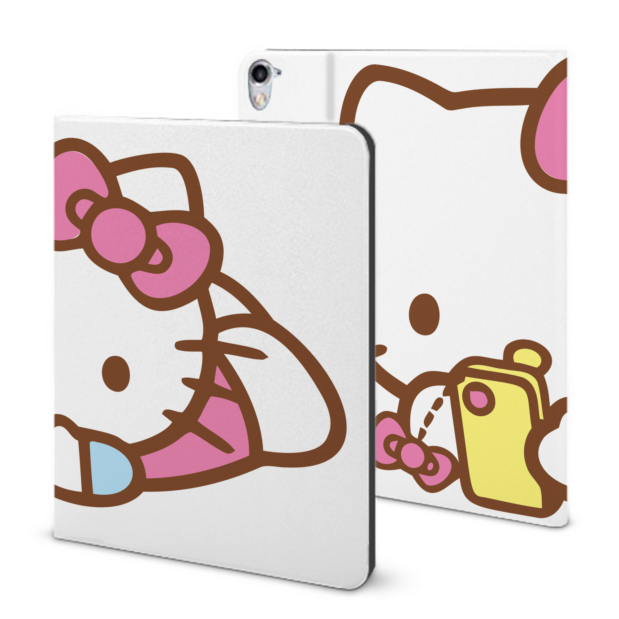（画像用） Hello Kitty ハローキティ IPad ケース ブック型 PUレザー TPU 耐衝撃 軽量 薄型 ペン収納なし 全面保護 IPad 各モデル対応